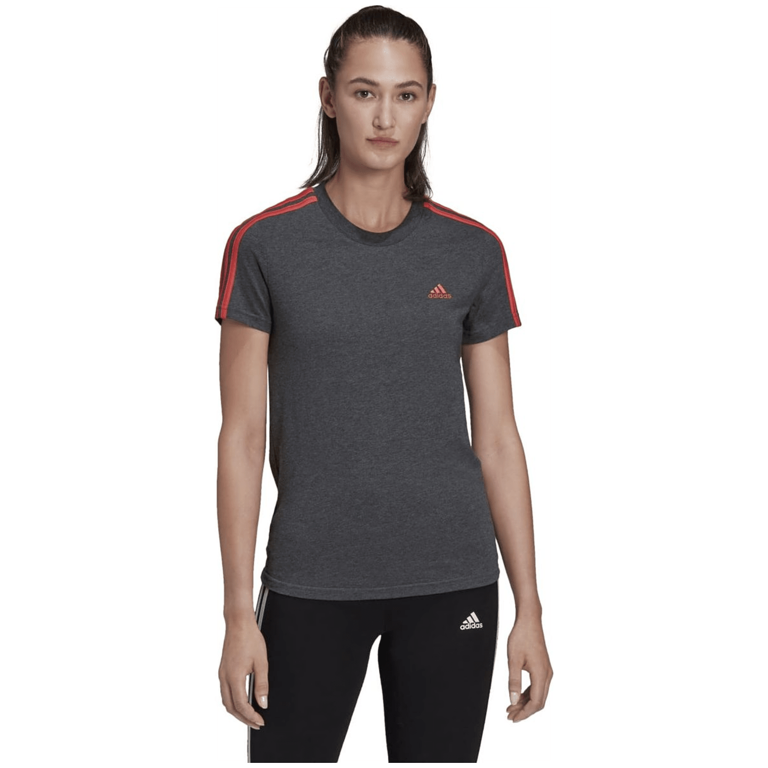 Adidas LOUNGEWEAR Essentials Slim 3-Streifen T-Shirt Damen
