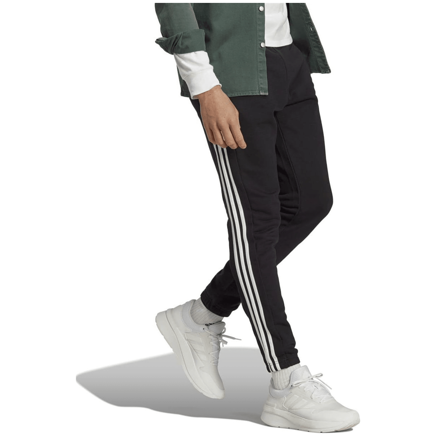 Adidas Essentials French Terry Tapered Elastic Cuff 3-Streifen Hose Herren