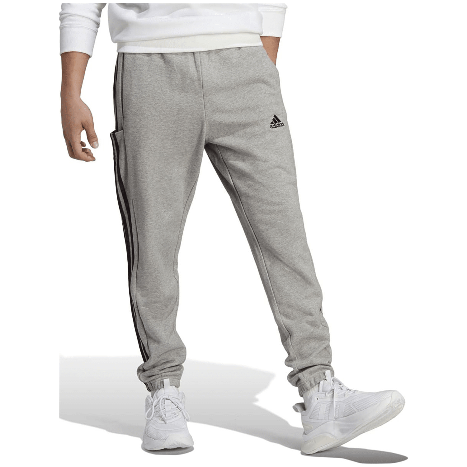 Adidas Essentials French Terry Tapered Elastic Cuff 3 Streifen Hose