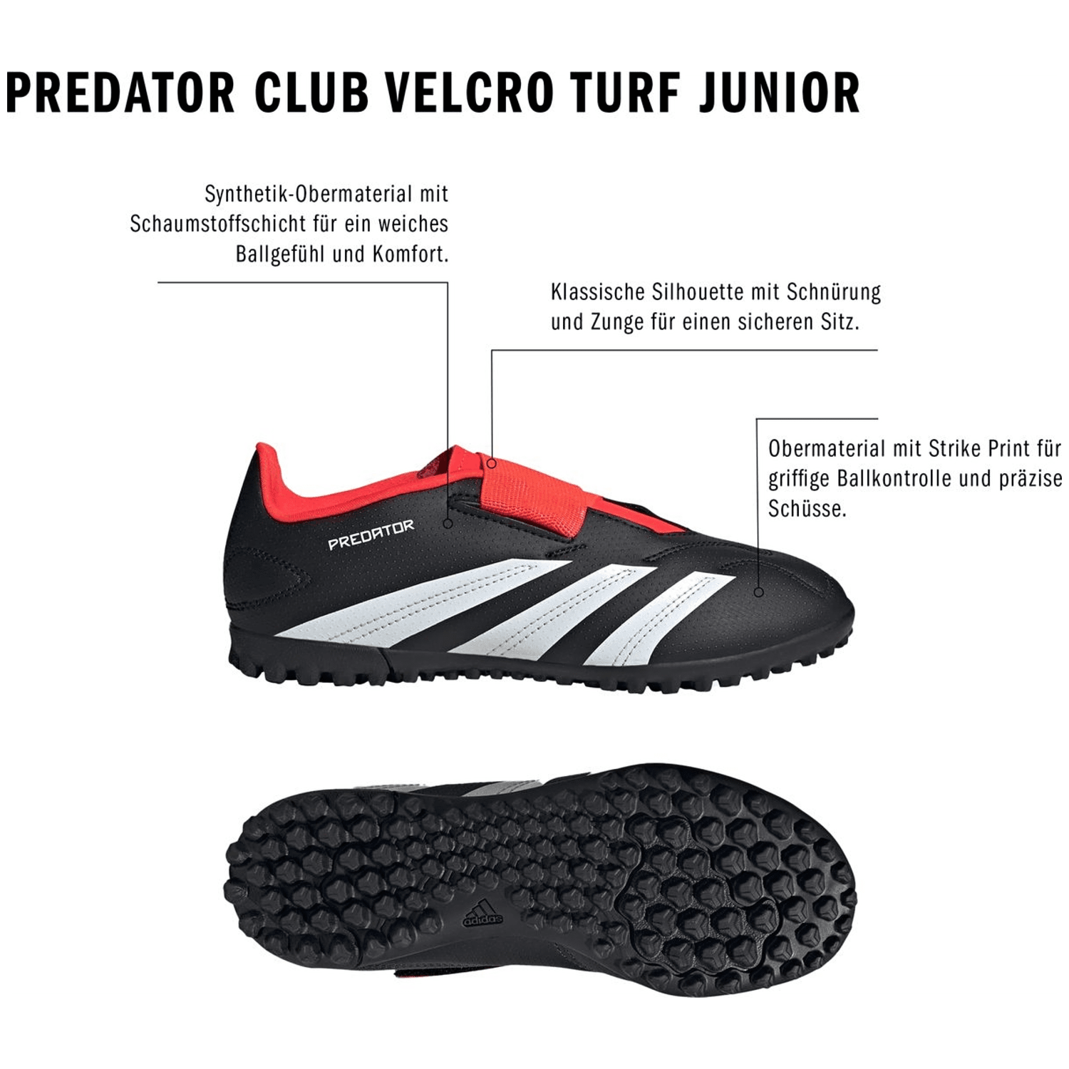 Adidas Predator Club VEL TF J Unisex Multinockenschuhe
