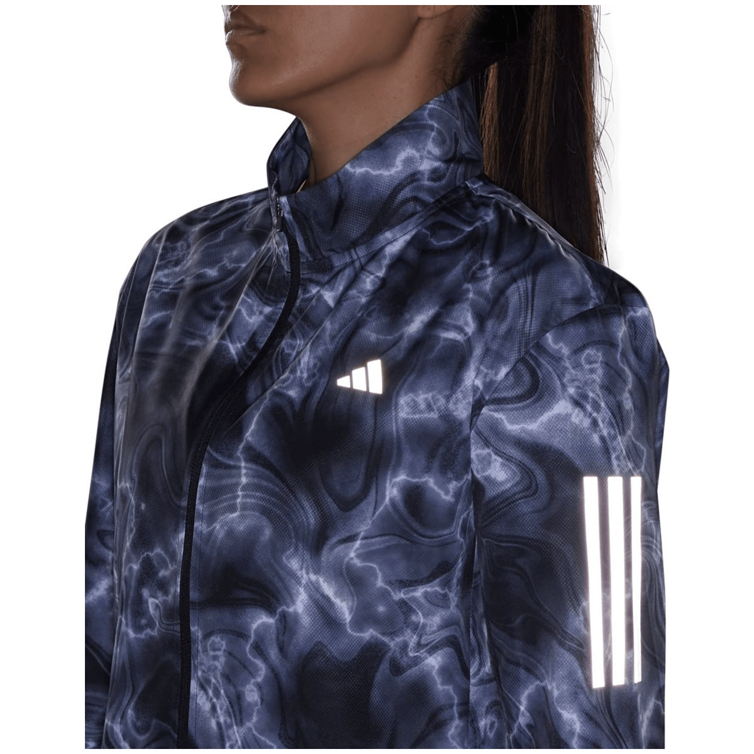 Adidas Own the Run Allover Print Hooded Running Windbreaker Damen