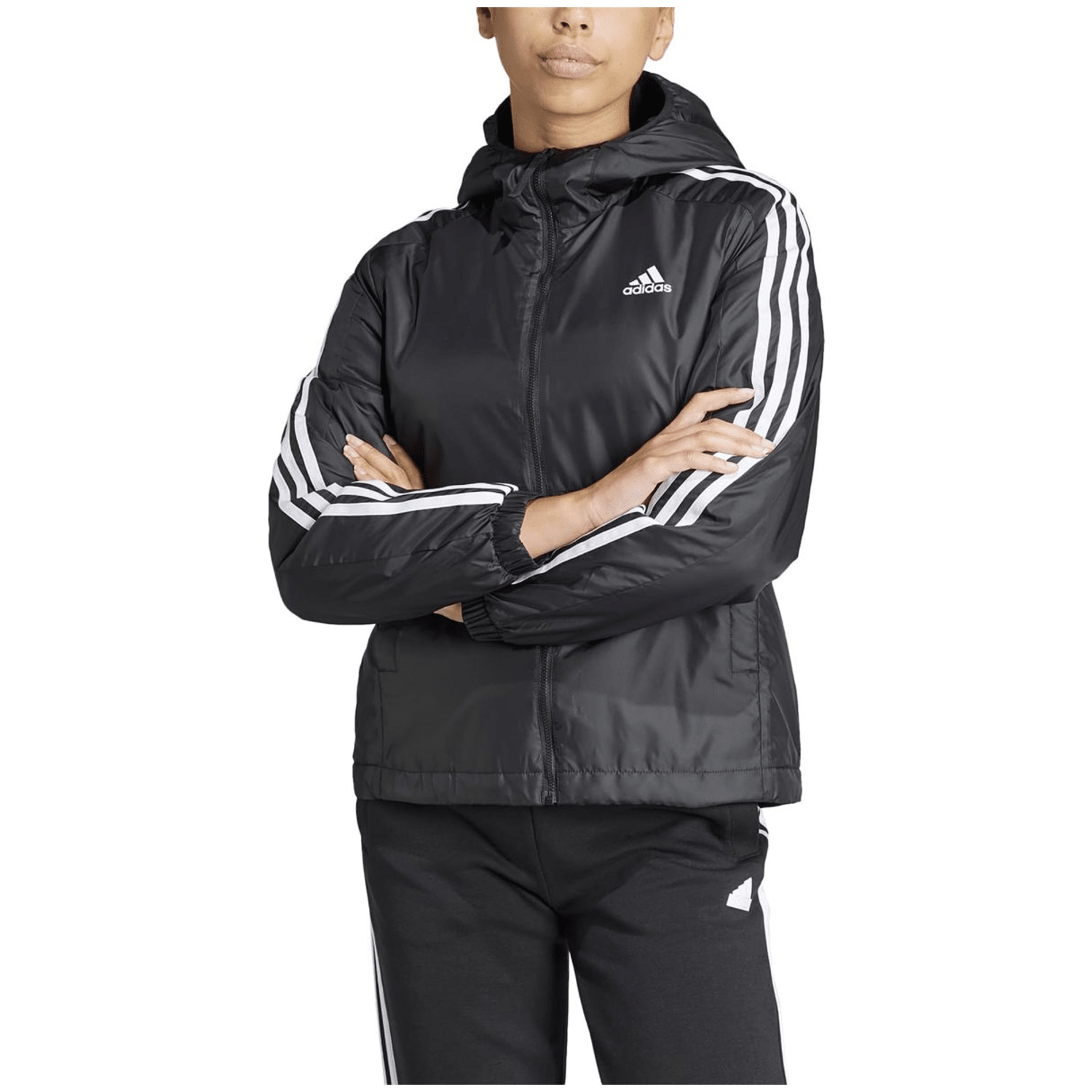 Adidas Essentials 3-Streifen Insulated Hooded Jacke Damen Jacke