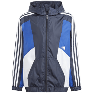 Adidas Colorblock 3-Streifen Regular Fit Windbreaker Kinder