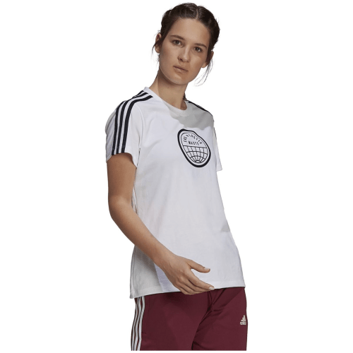 Adidas End Plastic Waste 3-Streifen Primeblue Graphic T-Shirt Damen