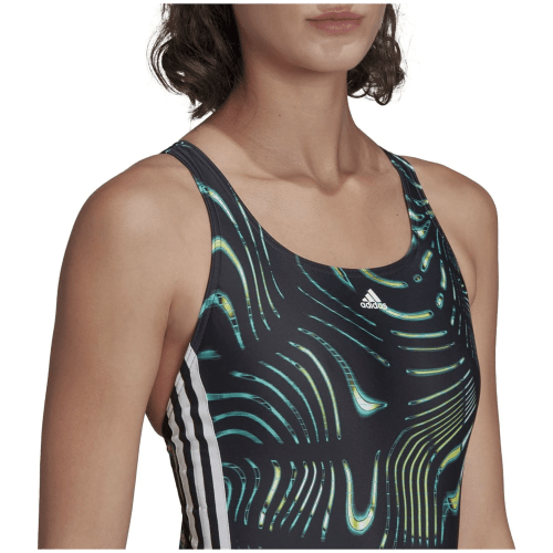 Adidas Souleaf Graphic 3-Streifen Badeanzug Damen