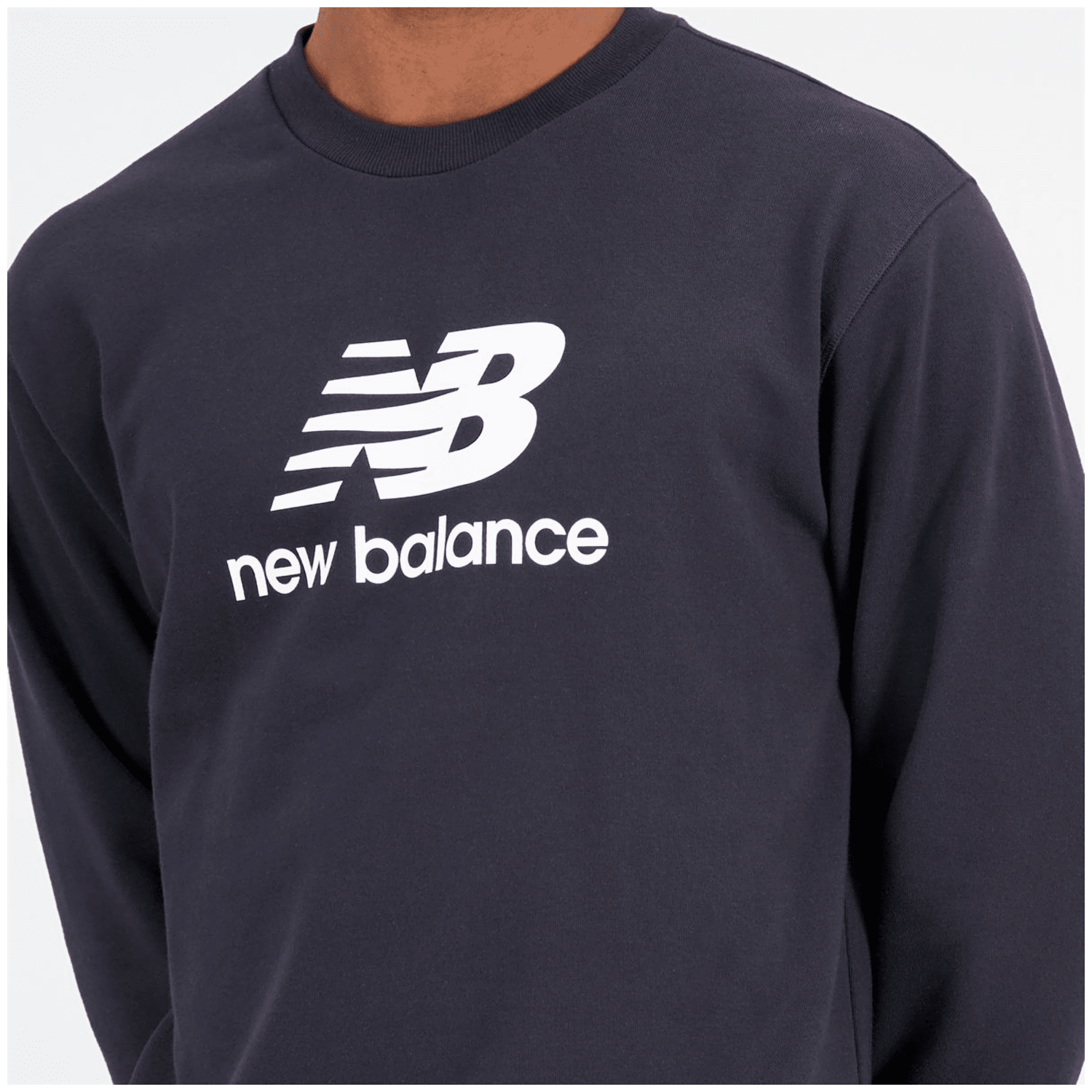 New Balance NB Essentials Stacked Logo Fleece Crew Herren T-Shirt