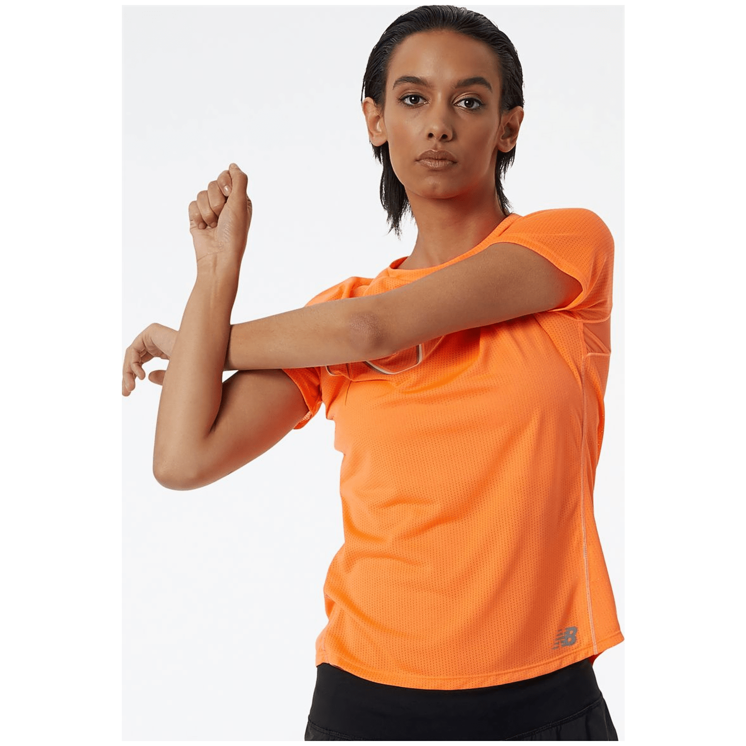 New Balance Printed Impact Run Short Sleeve Damen T-Shirt
