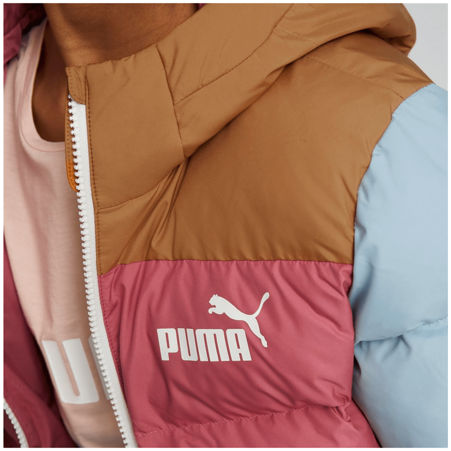 Puma Colourblock Polyball Hooded Kinder Sakko