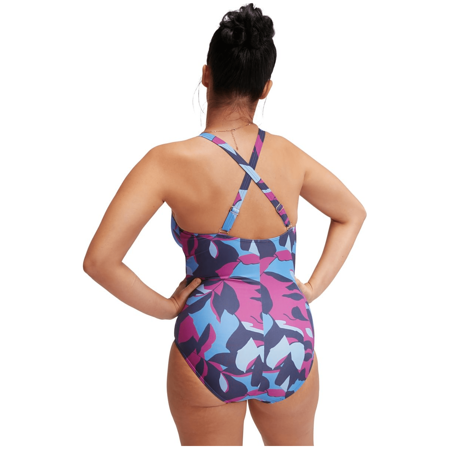 Speedo Shaping Printed V Neck Damen Schwimmanzug