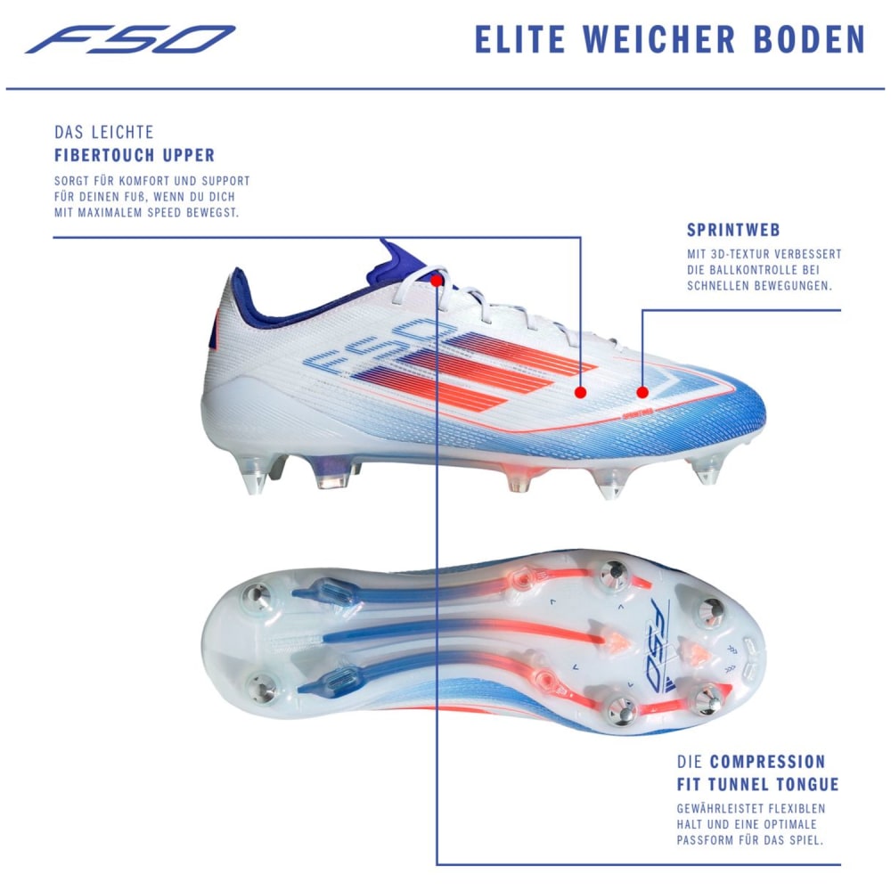 Adidas F50 Elite Soft Ground Unisex Stollenschuhe