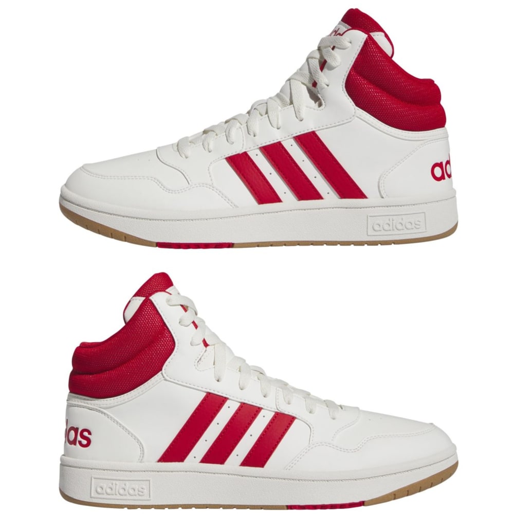 White and red adidas high tops cheap