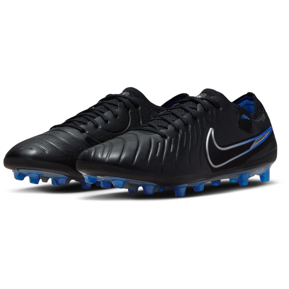 Black and blue nike tiempo best sale