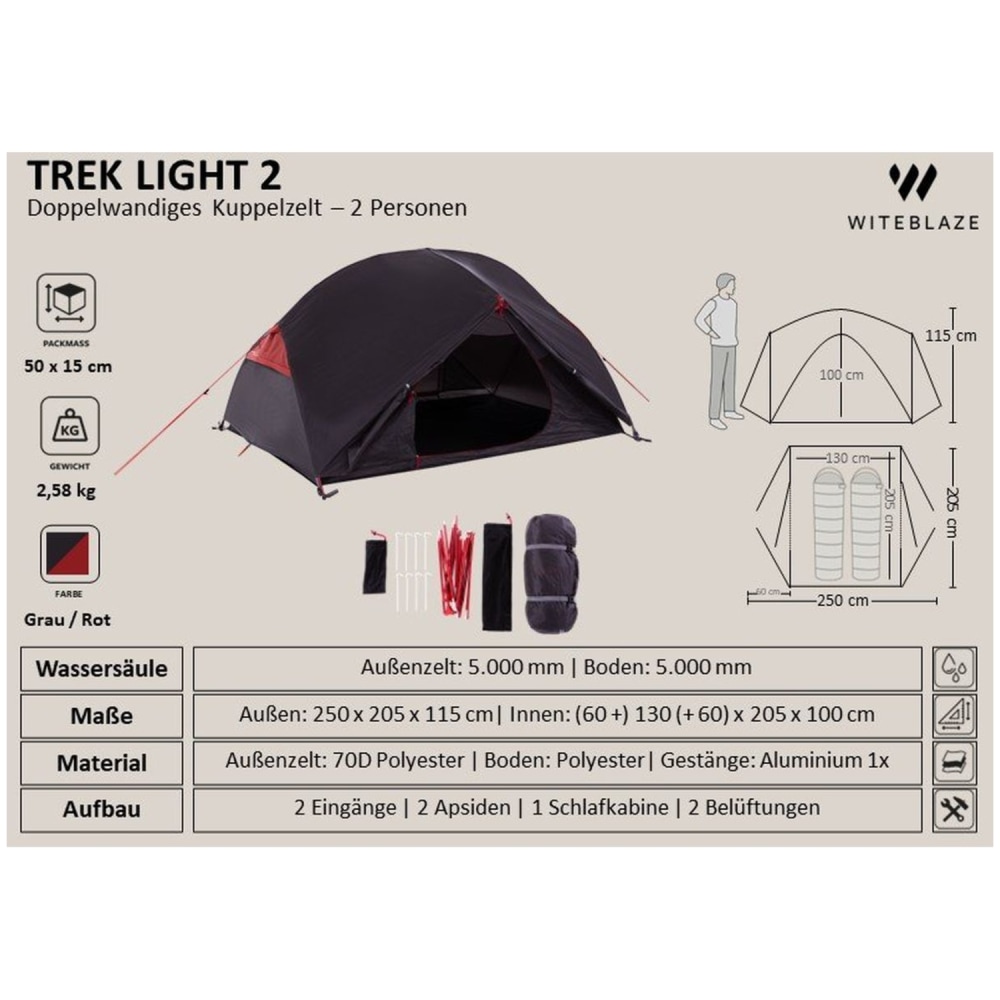 Witeblaze Trek Light 2 Trekking-/Leichtzelt