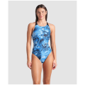 Arena Blue Flowers V Back Damen Schwimmanzug