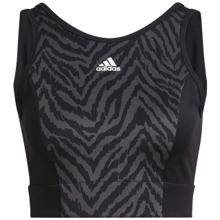 Adidas AEROREADY Designed to Move Zebra-Print Crop-Top Damen
