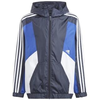 Adidas Colorblock 3-Streifen Regular Fit Windbreaker Kinder
