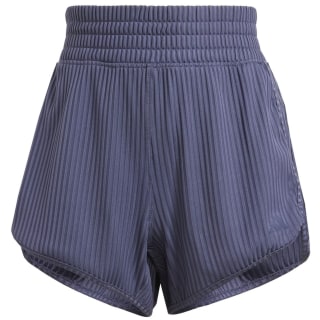 Adidas Pacer All Gym Seasonal Rib High-Rise Tonal 3-Streifen Damen Shorts