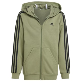 Adidas Essentials 3-Streifen Fleece Kinder Kapuzensweater