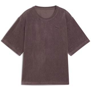 Puma ESS Elevated Relaxed Velour Rib Damen T-Shirt