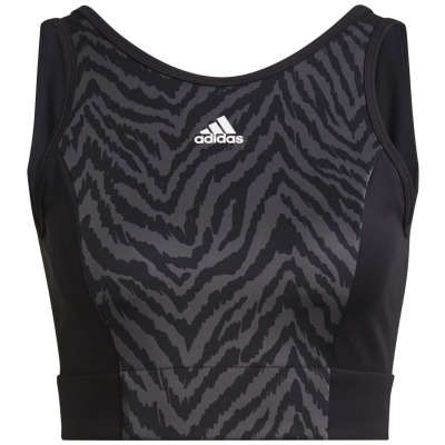 Adidas AEROREADY Designed to Move Zebra-Print Crop-Top Damen