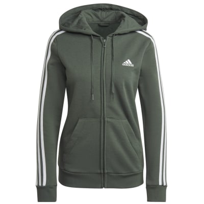 Adidas Essentials Fleece 3-Streifen Kapuzenjacke Damen