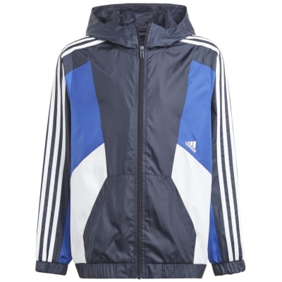 Adidas Colorblock 3-Streifen Regular Fit Windbreaker Kinder