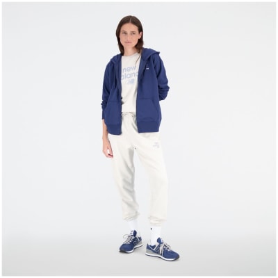 New Balance NB Essentials Stacked Logo Full Zip Hoodie Damen Schlupfjacke