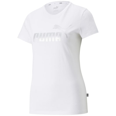 Puma Ess+ Metallic Logo Tee Damen T-Shirt