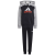 medium grey heather / black / bright red